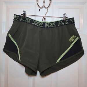 Victoria's Secret Pink Green Running Active Shorts Size Medium Women's